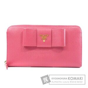Prada Ribbon Motif Long Wallet Leather